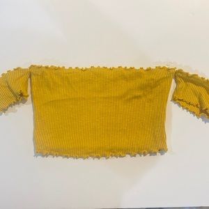 Better Be Off Shoulder Ribbed Crop Top